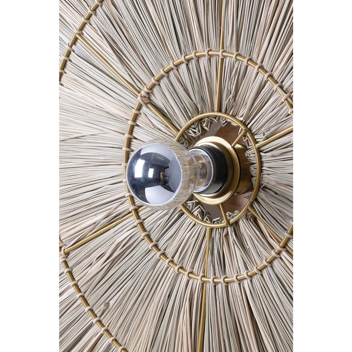 Handgeweven Wandlamp – Natuurlijk Bruine Rotan Wandmontage voor Slaapkamer, Hal of Woonruimte – 16", 24" of 32" Ronde Vorm | Thomler