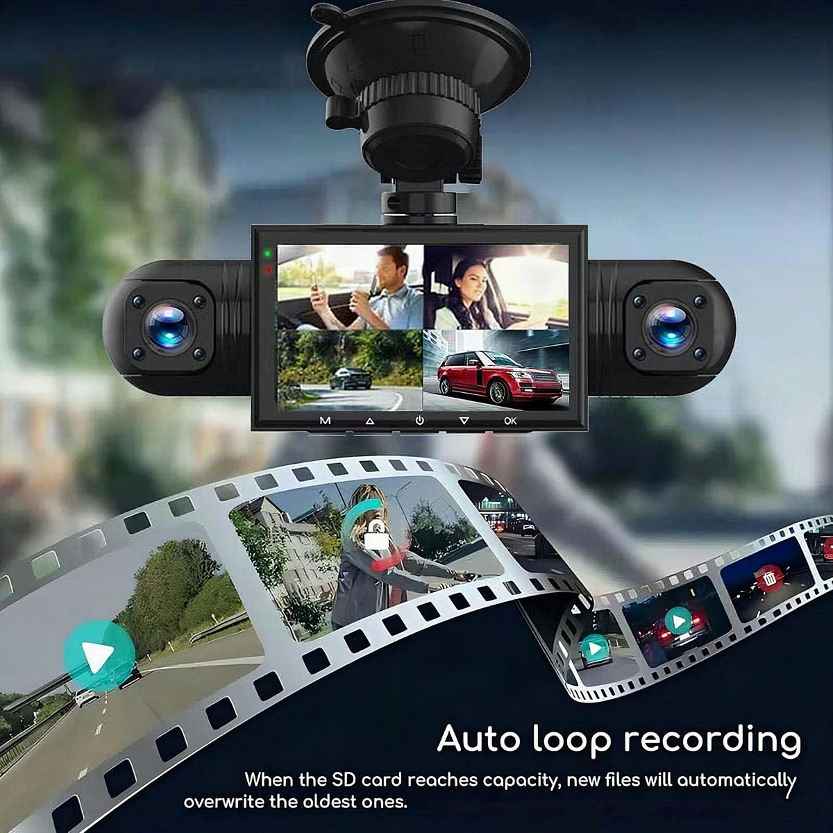 4-Kanal-FHD-Autokamera mit 360°-Rundumsicht