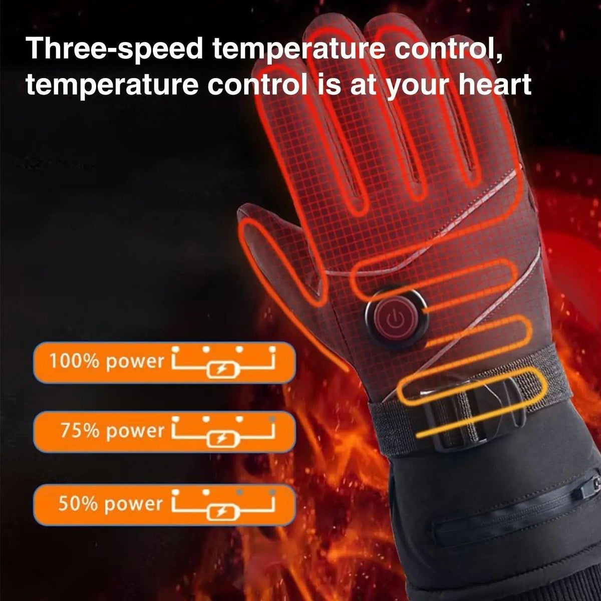 Battery-Powered Heating Gloves with Smart Touch Fingertips & 3 Temperature Settings