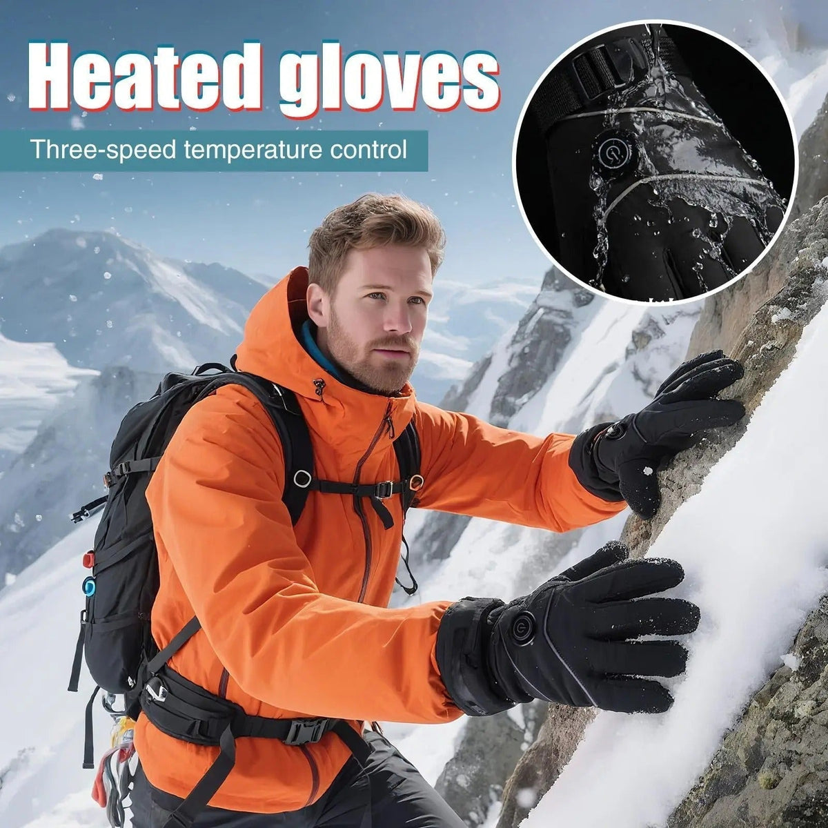 Battery-Powered Heating Gloves with Smart Touch Fingertips & 3 Temperature Settings