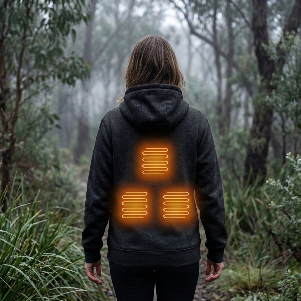 Sudadera con cremallera y calefacción integrada que te mantiene caliente sin añadir volumen