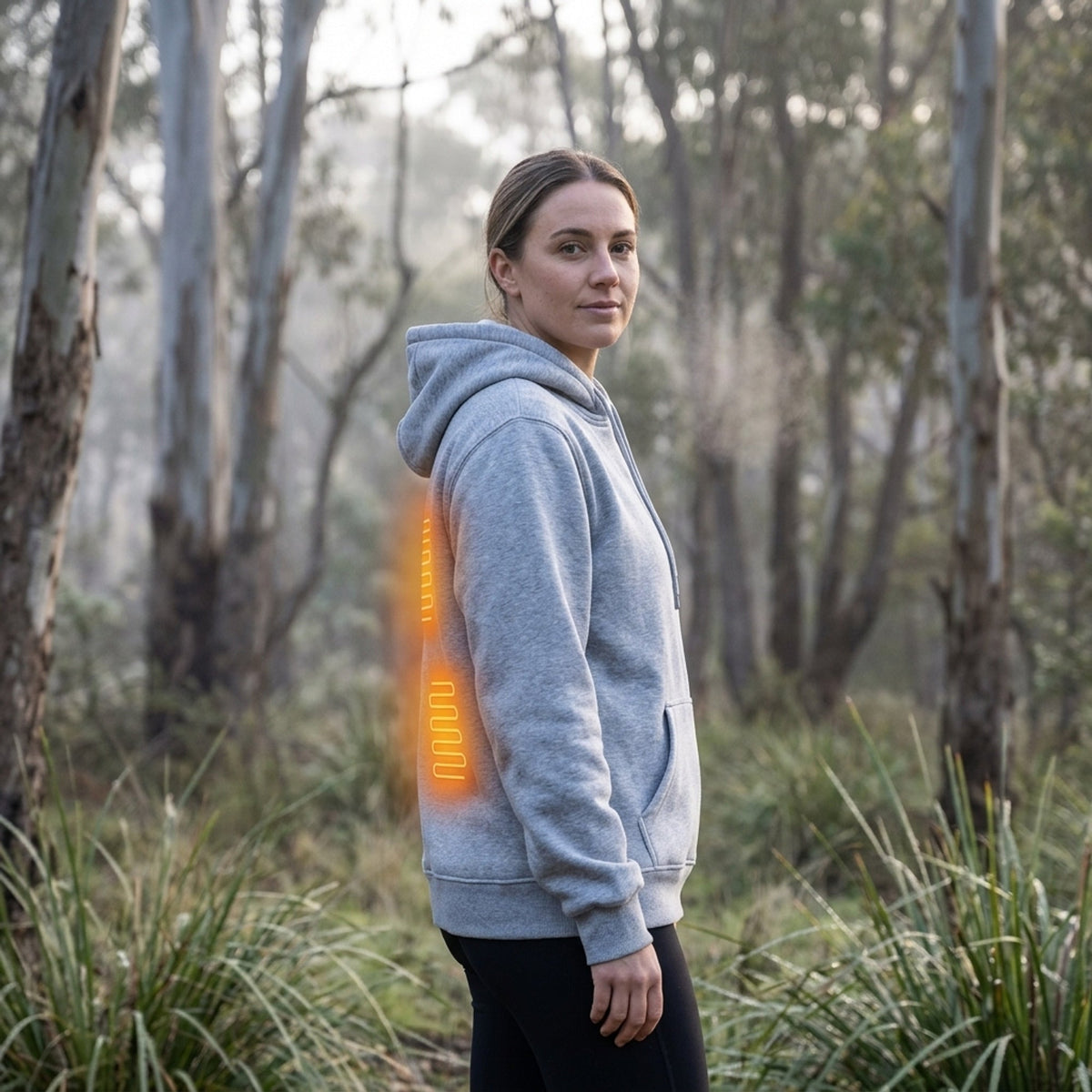 Sudadera con cremallera y calefacción integrada que te mantiene caliente sin añadir volumen