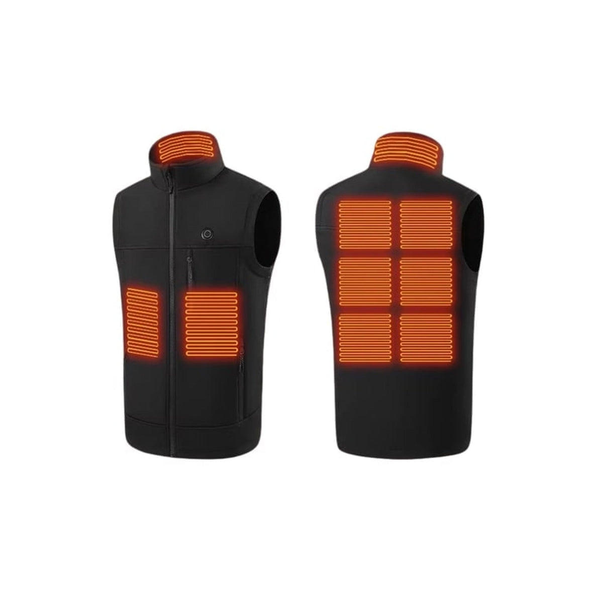 Heated Vest Men With Stand Collar Full Zip And Rechargeable USB Power