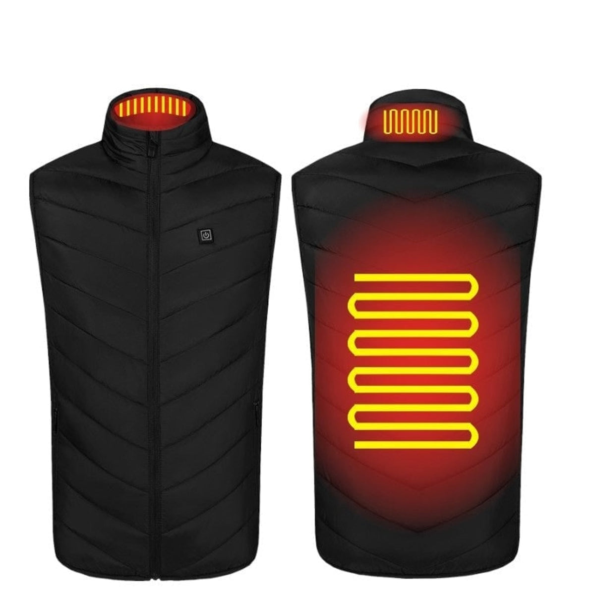 Heated Vest Men Puffer With USB Charging Stand Collar And Built-In Heating Zones