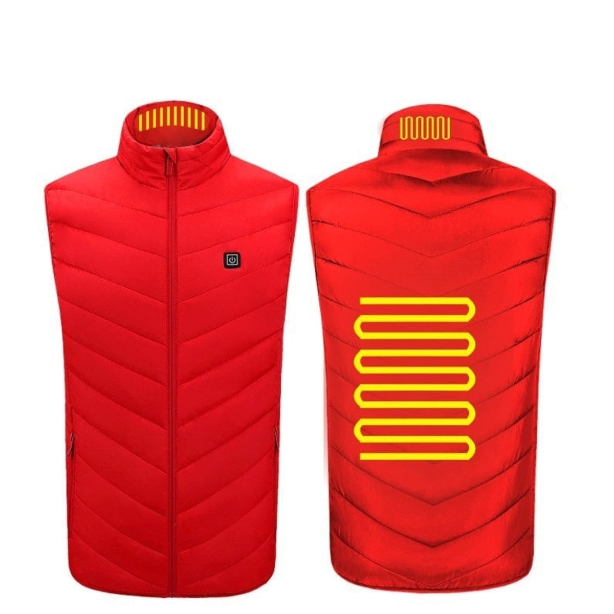 Heated Vest Men Puffer With USB Charging Stand Collar And Built-In Heating Zones