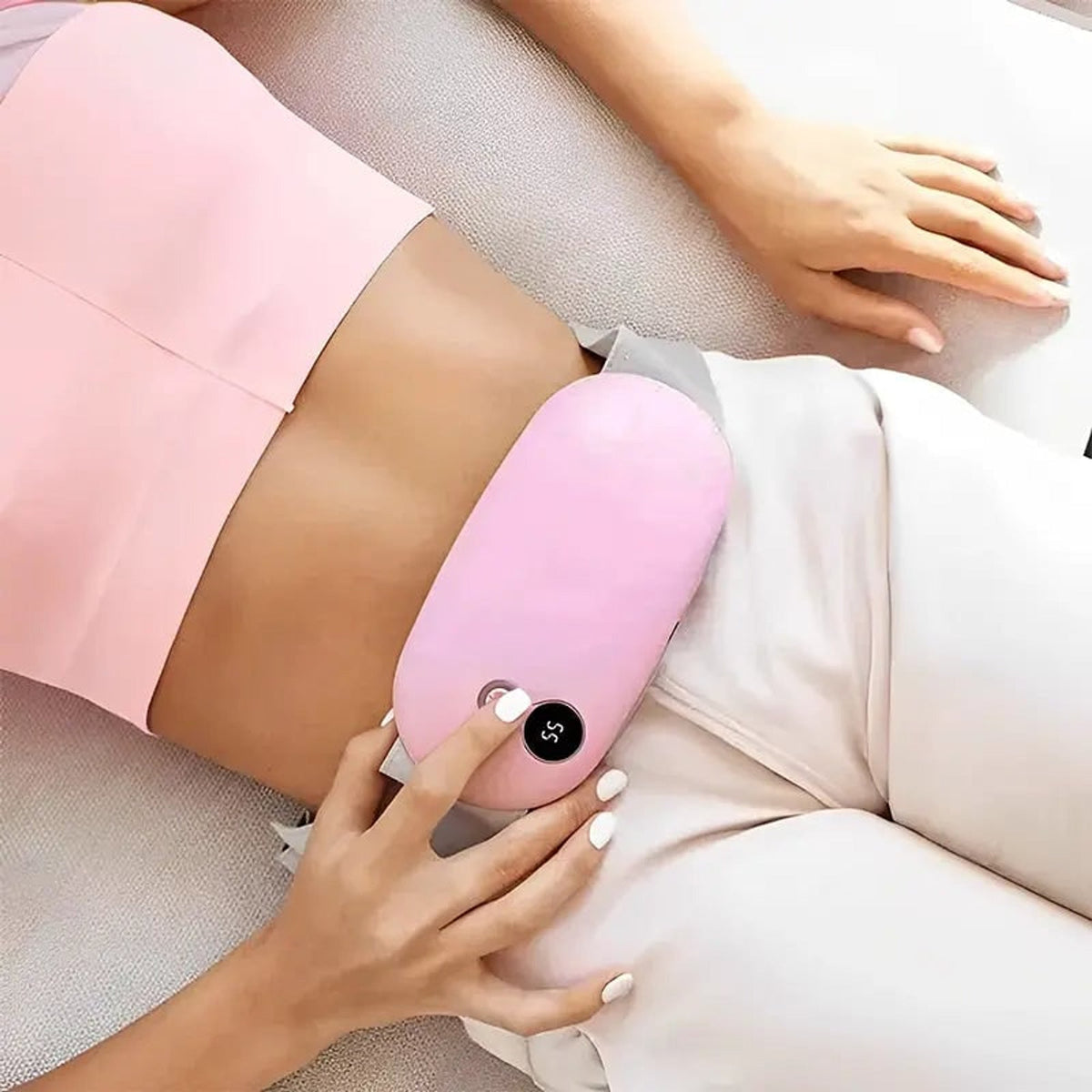 Verwarmingskussen voor menstruatieverlichting met warmte- en massagetherapie