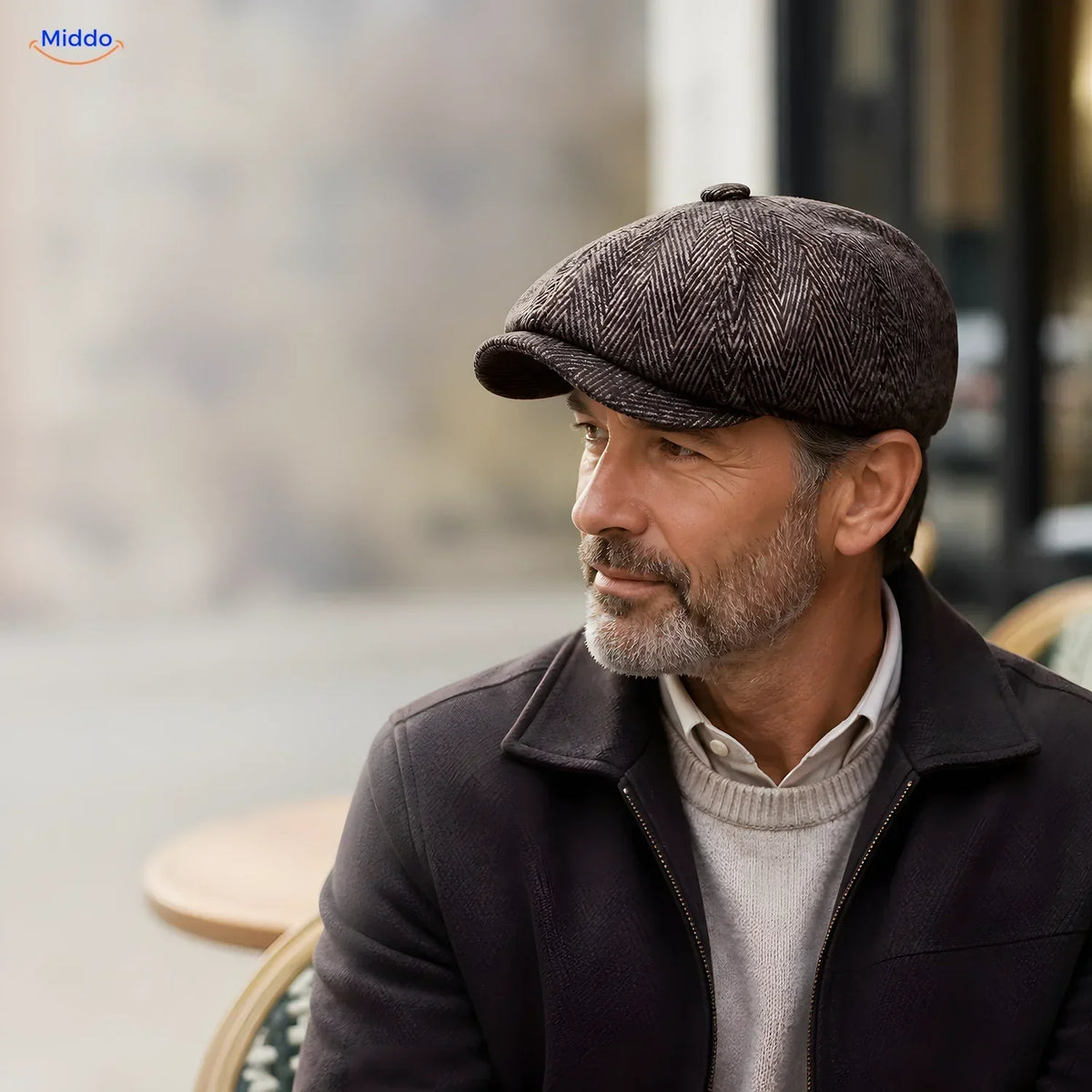 Retro 1920s 8-Panel Newsboy Cap for Men – Lightweight Foldable Driver Hat with Short Peak – One Size Casual Daily Flat Cap