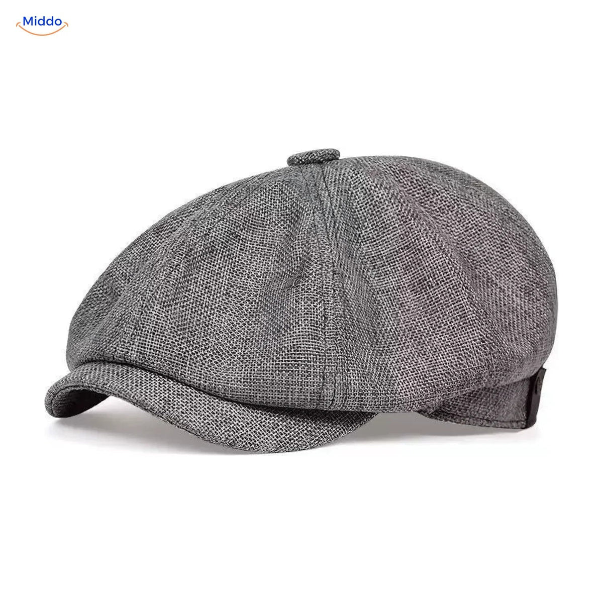 Retro 1920s 8-Panel Newsboy Cap for Men – Lightweight Foldable Driver Hat with Short Peak – One Size Casual Daily Flat Cap