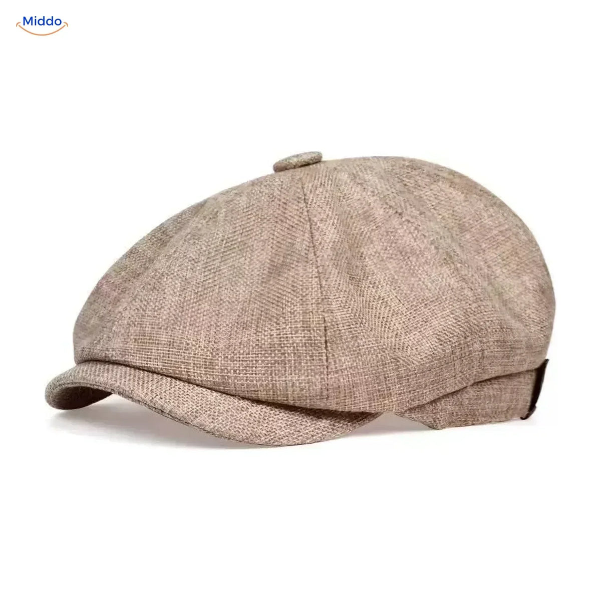 Retro 1920s 8-Panel Newsboy Cap for Men – Lightweight Foldable Driver Hat with Short Peak – One Size Casual Daily Flat Cap