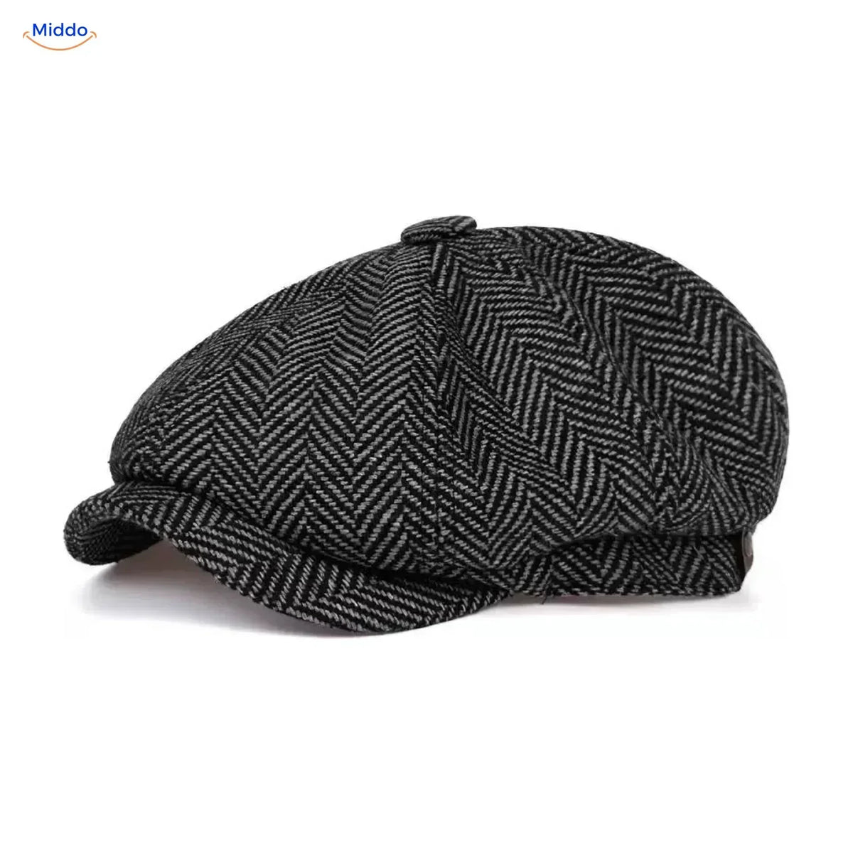 Retro 1920s 8-Panel Newsboy Cap for Men – Lightweight Foldable Driver Hat with Short Peak – One Size Casual Daily Flat Cap