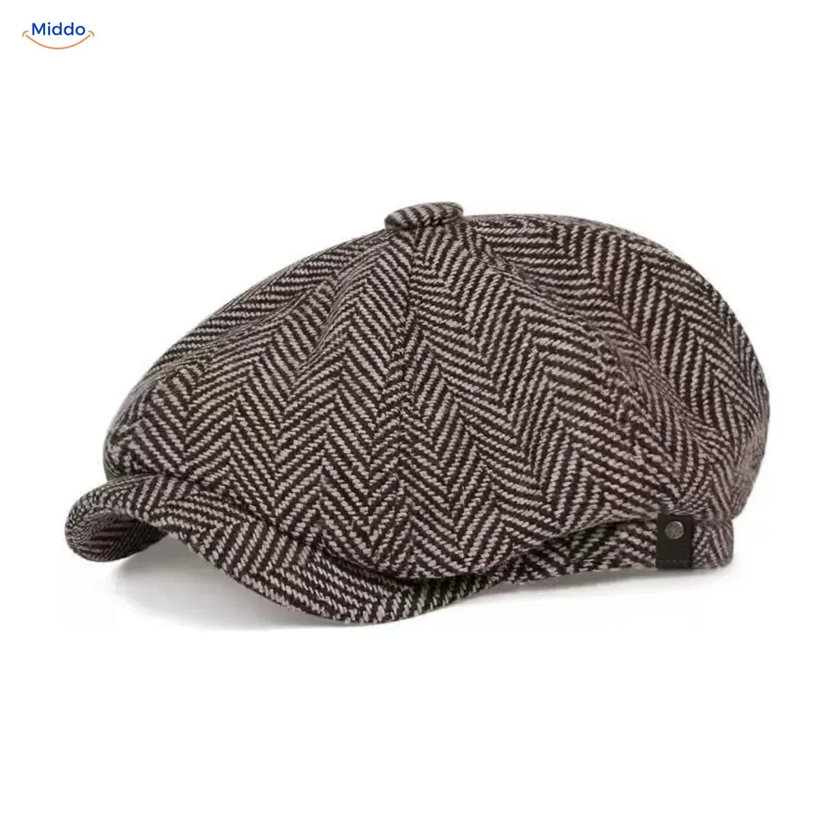 Retro 1920s 8-Panel Newsboy Cap for Men – Lightweight Foldable Driver Hat with Short Peak – One Size Casual Daily Flat Cap