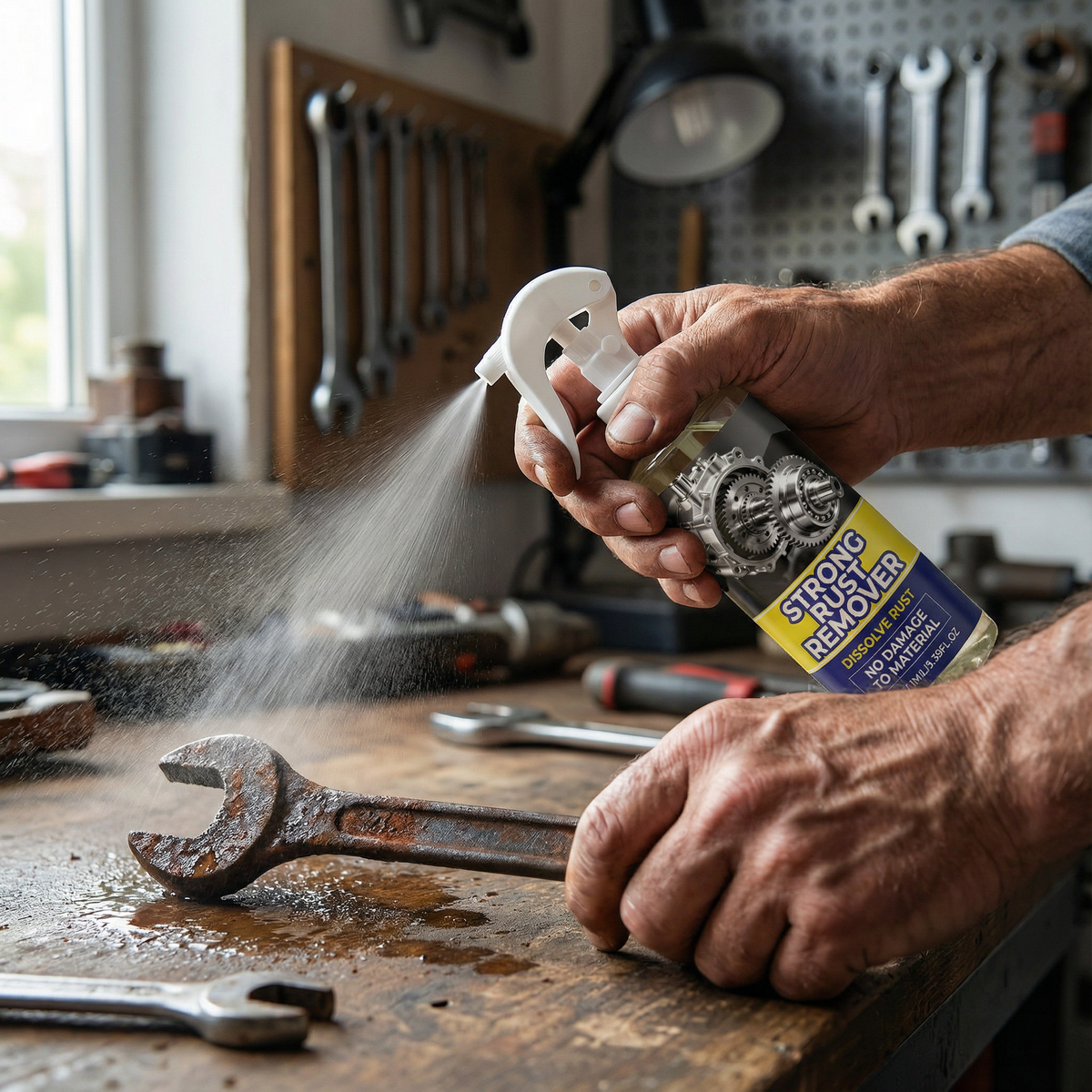 Corrosieoplosser-spray voor metalen gereedschap en apparatuur – Behandeling tegen oxidatie voor ijzer, staal en chroom – Werkt binnen enkele minuten voor werkplaats, garage en tuin | Thomler
