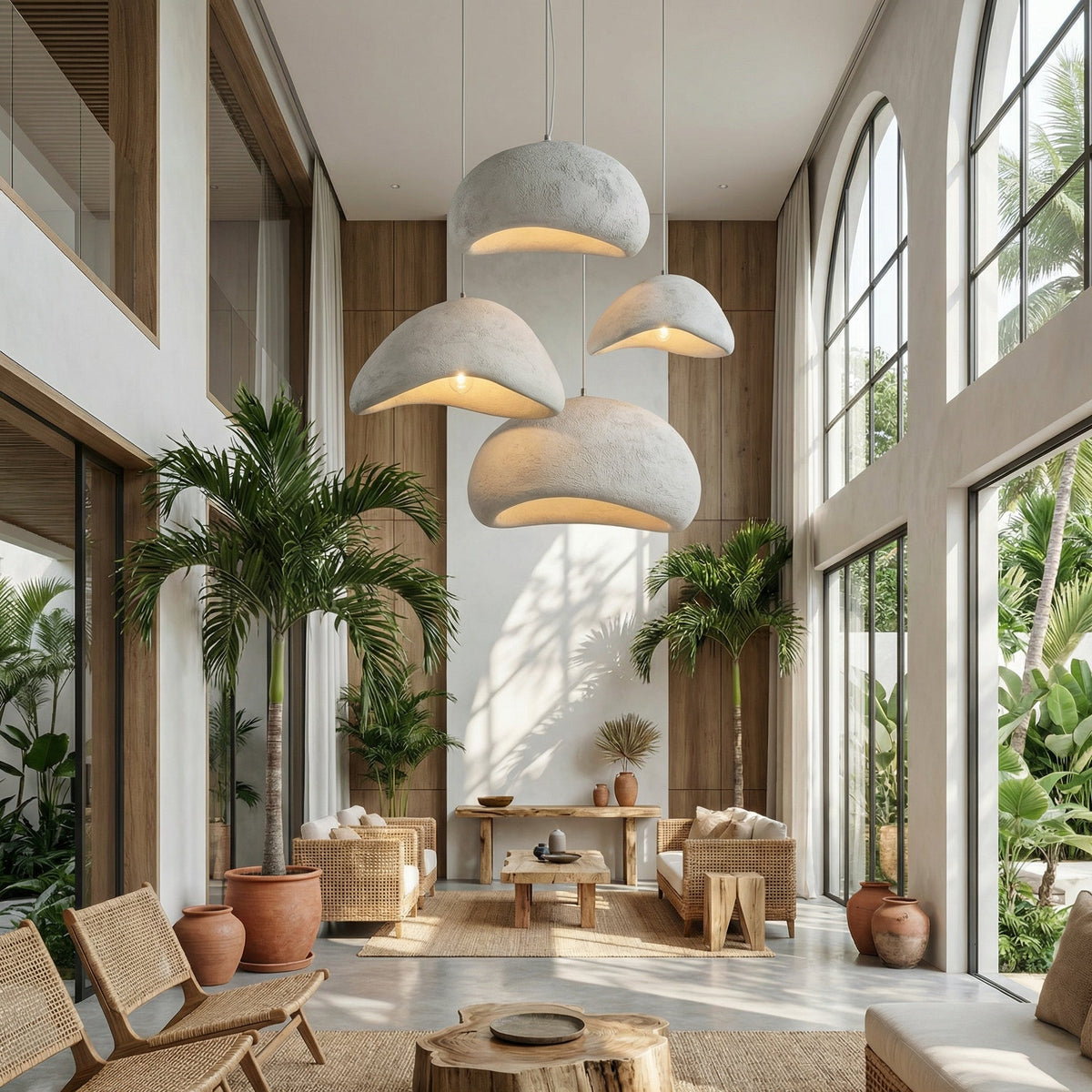 Ceiling Pendant Light Fixture Minimalist Japanese Design HDPE Glass Iron Hardwired for Dining Room Kitchen Island Living Room Bedroom Modern | Thomler