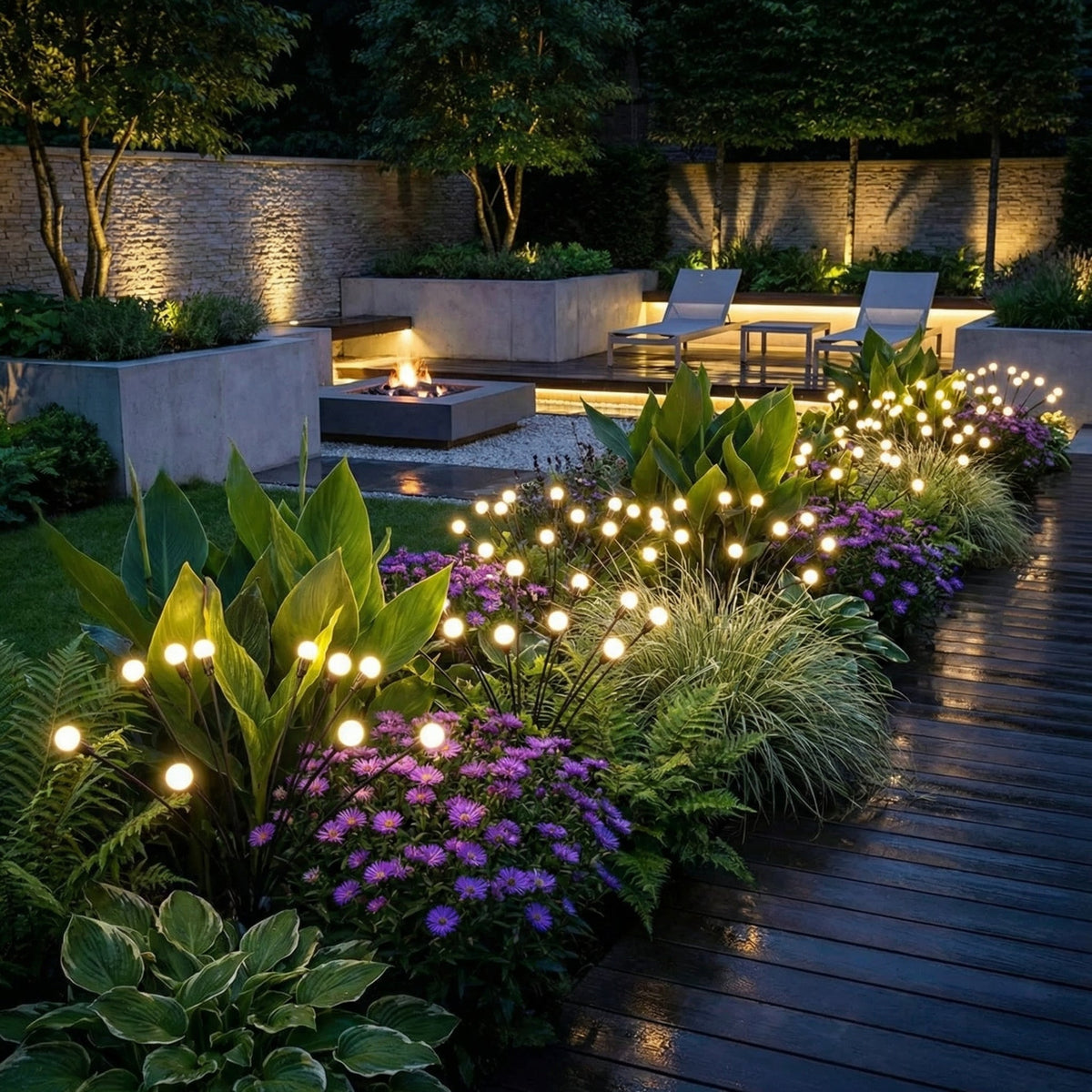 Motion-Activated Pathway Lights Outdoor Solar Powered LED Stakes Garden Yard Decor Dancing Landscape Illumination for Walkways Driveways Flo | Thomler