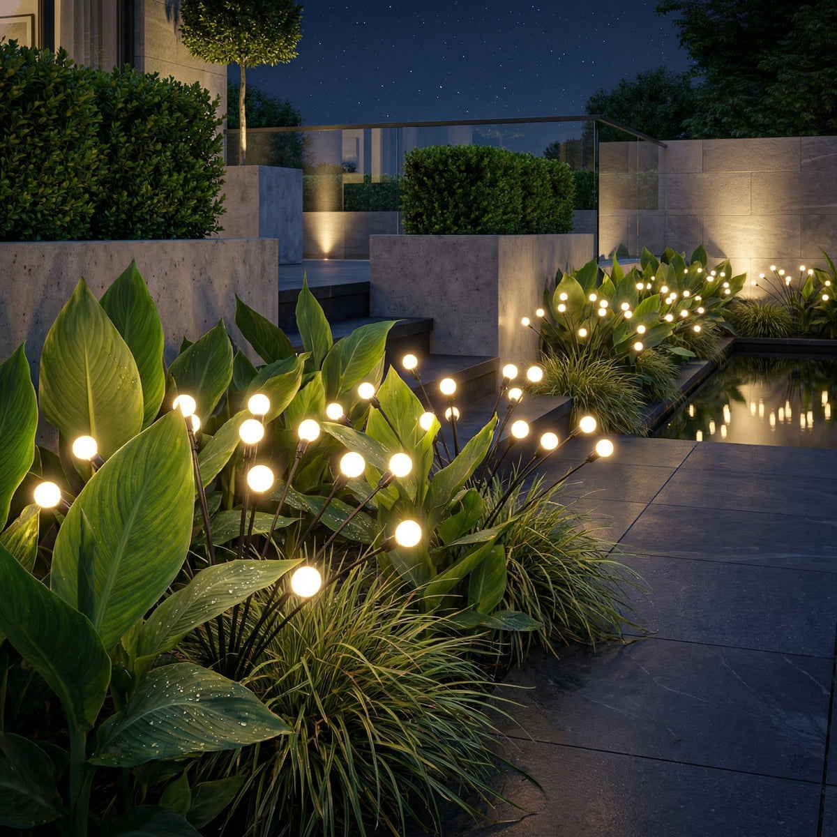 Motion-Activated Pathway Lights Outdoor Solar Powered LED Stakes Garden Yard Decor Dancing Landscape Illumination for Walkways Driveways Flo | Thomler