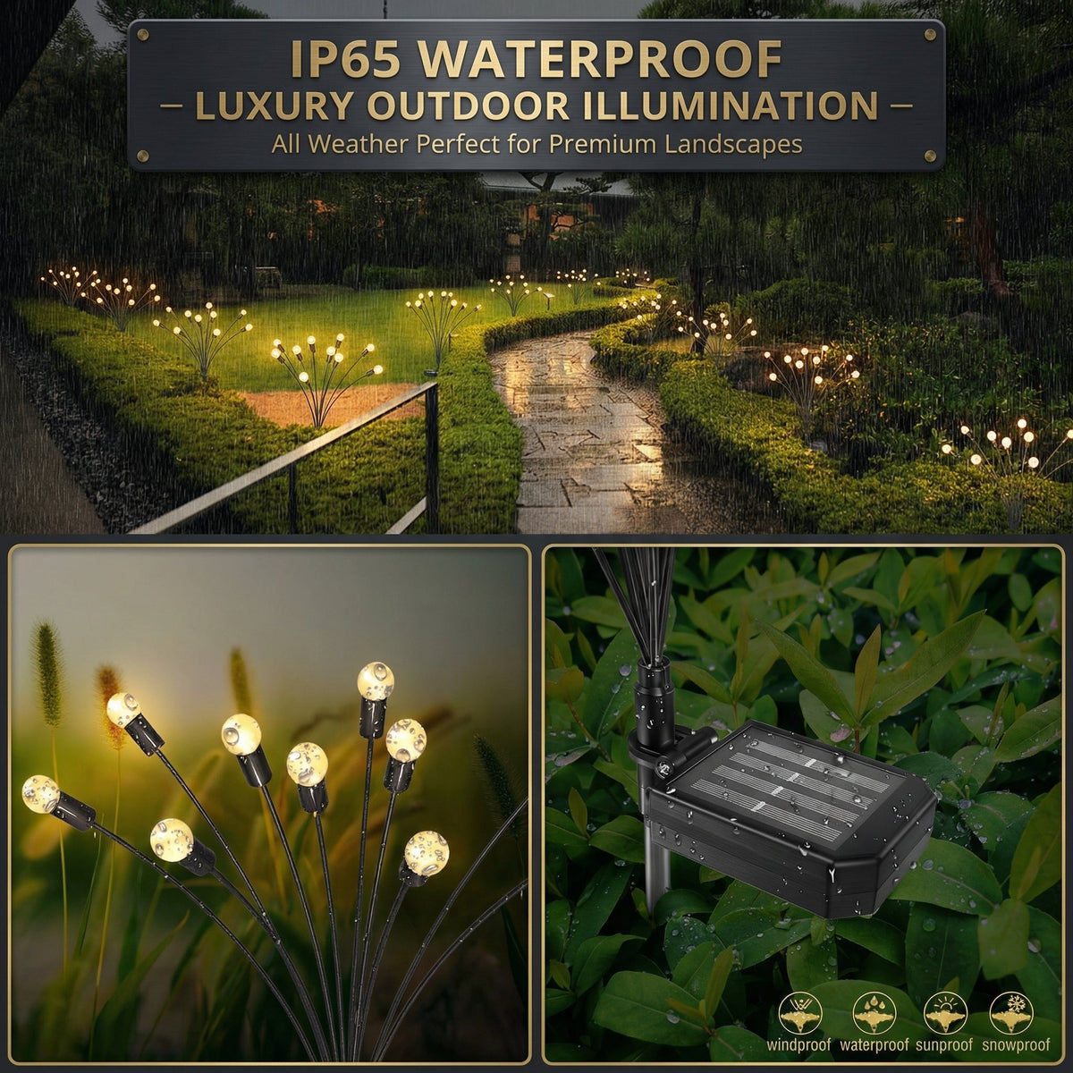 Motion-Activated Pathway Lights Outdoor Solar Powered LED Stakes Garden Yard Decor Dancing Landscape Illumination for Walkways Driveways Flo | Thomler