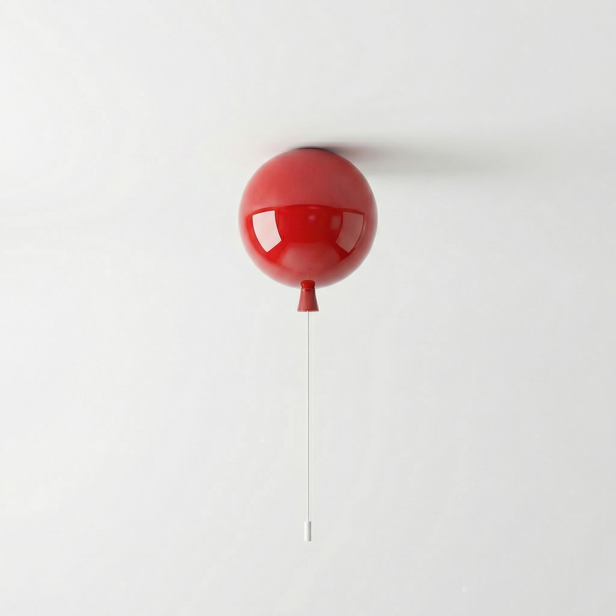 Bolvormige LED-wand- en plafondlamp met trekschakelaar in rood, blauw, geel, groen, oranje, wit, klein, medium, groot voor slaapkamer, speelkamer, gang K | Thomler