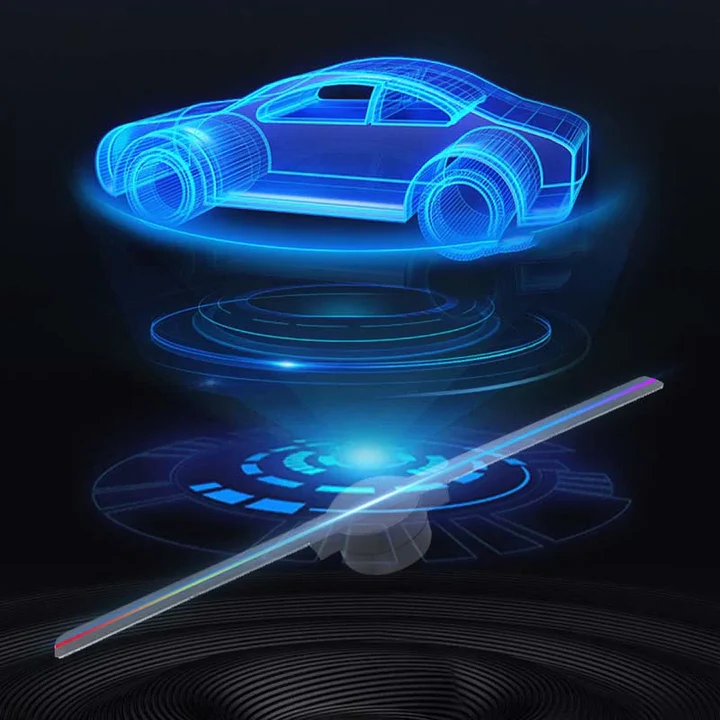 Zwevende 3D-hologramprojector met LED-ventilatorweergave en synchronisatie van meerdere apparaten
