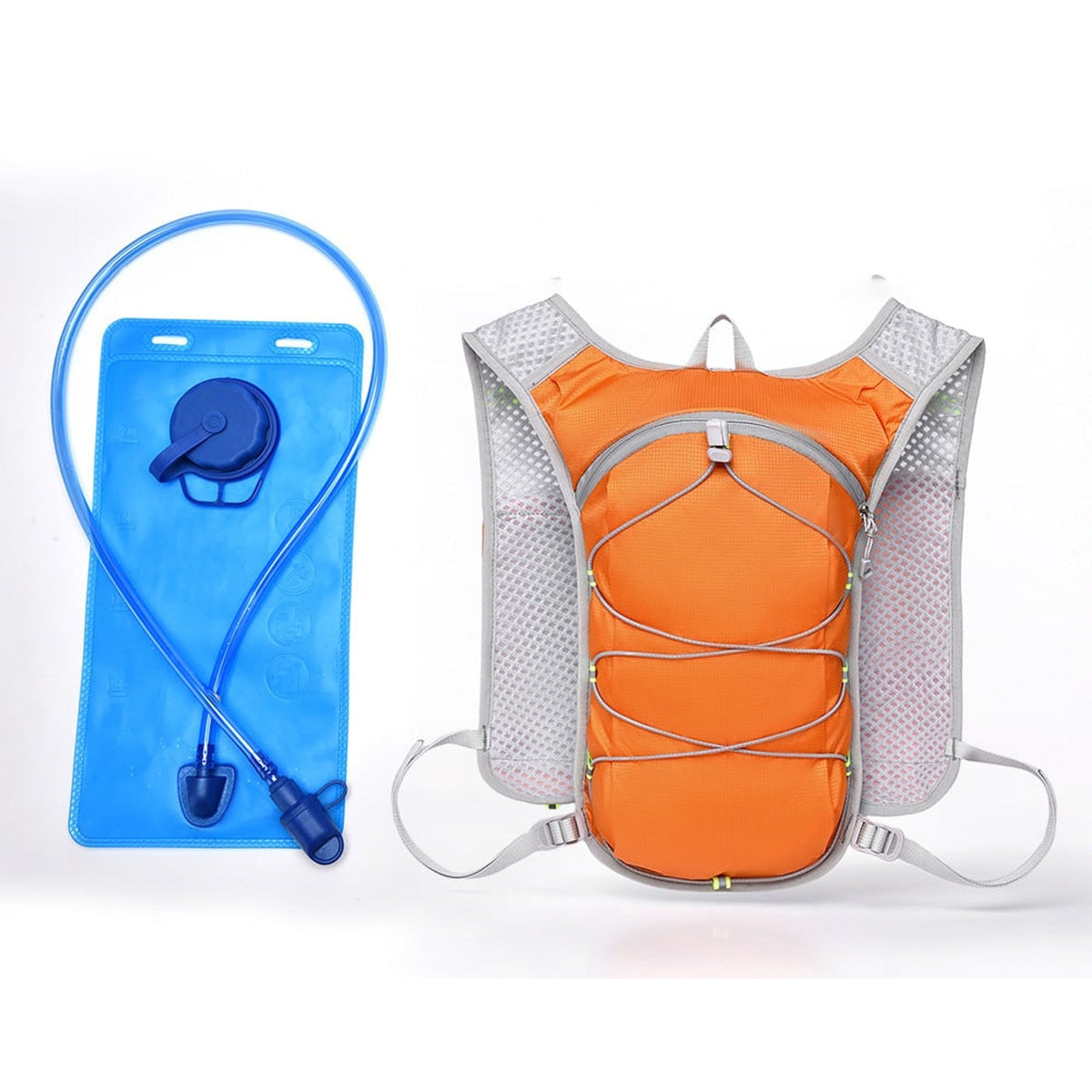 Hydratatievest met ultralicht ontwerp en verstelbare pasvorm, voorzien van meerdere opbergmogelijkheden en ergonomische rugvulling