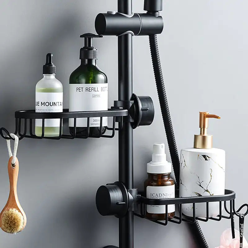 Duschablage zum Einhängen am Duschkopf – Rostfreier Hängekorb für Badezimmer-Aufbewahrung, Halterung für Shampoo und Seife
