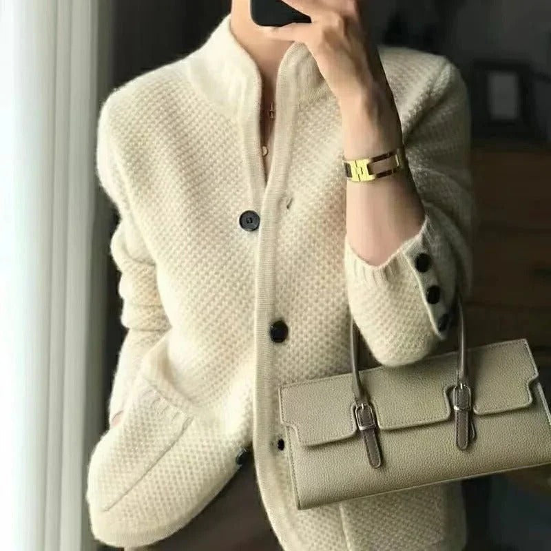 Soft-Button-Blazer – Strukturstrick