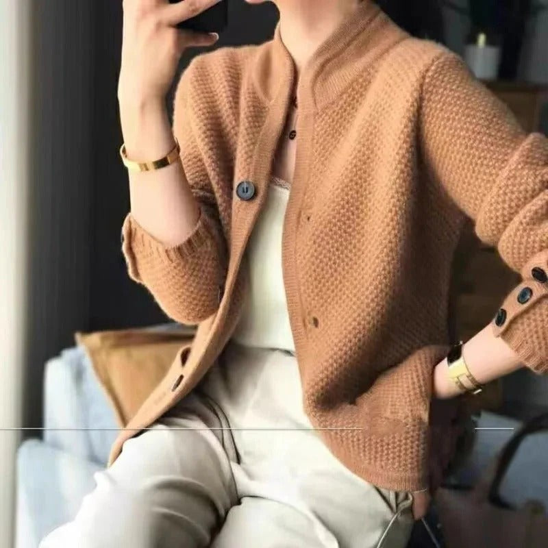 Soft-Button-Blazer – Strukturstrick