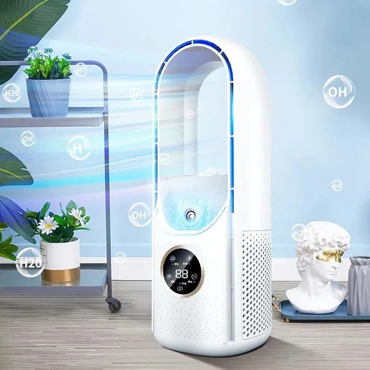 Flüsterleiser, blattloser persönlicher Luftkühler für Schreibtisch und Schlafzimmer, tragbarer kompakter Tischventilator mit mehreren Geschwindigkeitsstufen, energieeffizient