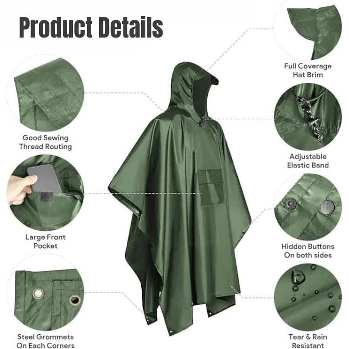 Regenponcho voor bescherming buiten