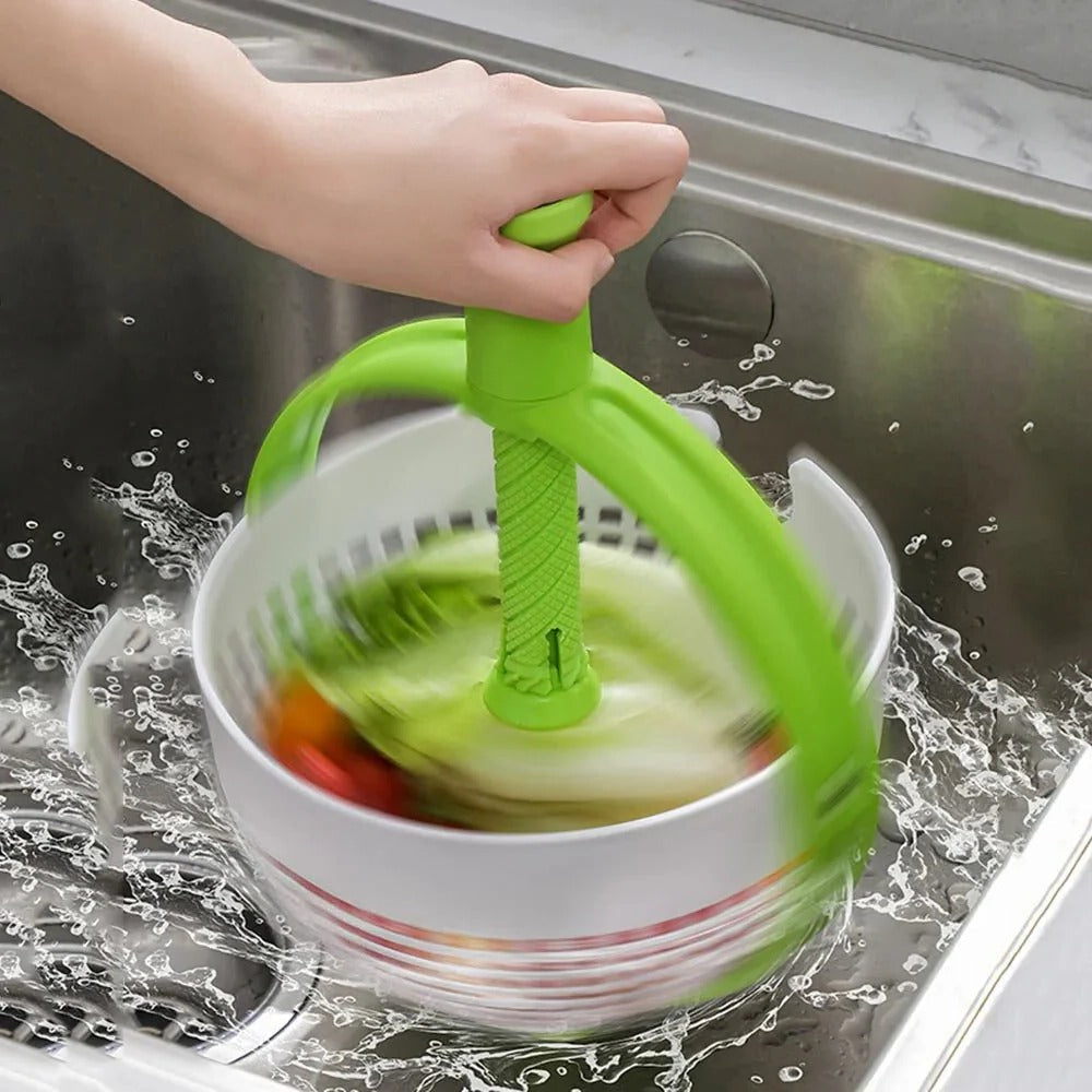 Salade centrifuge met afdruipfunctie