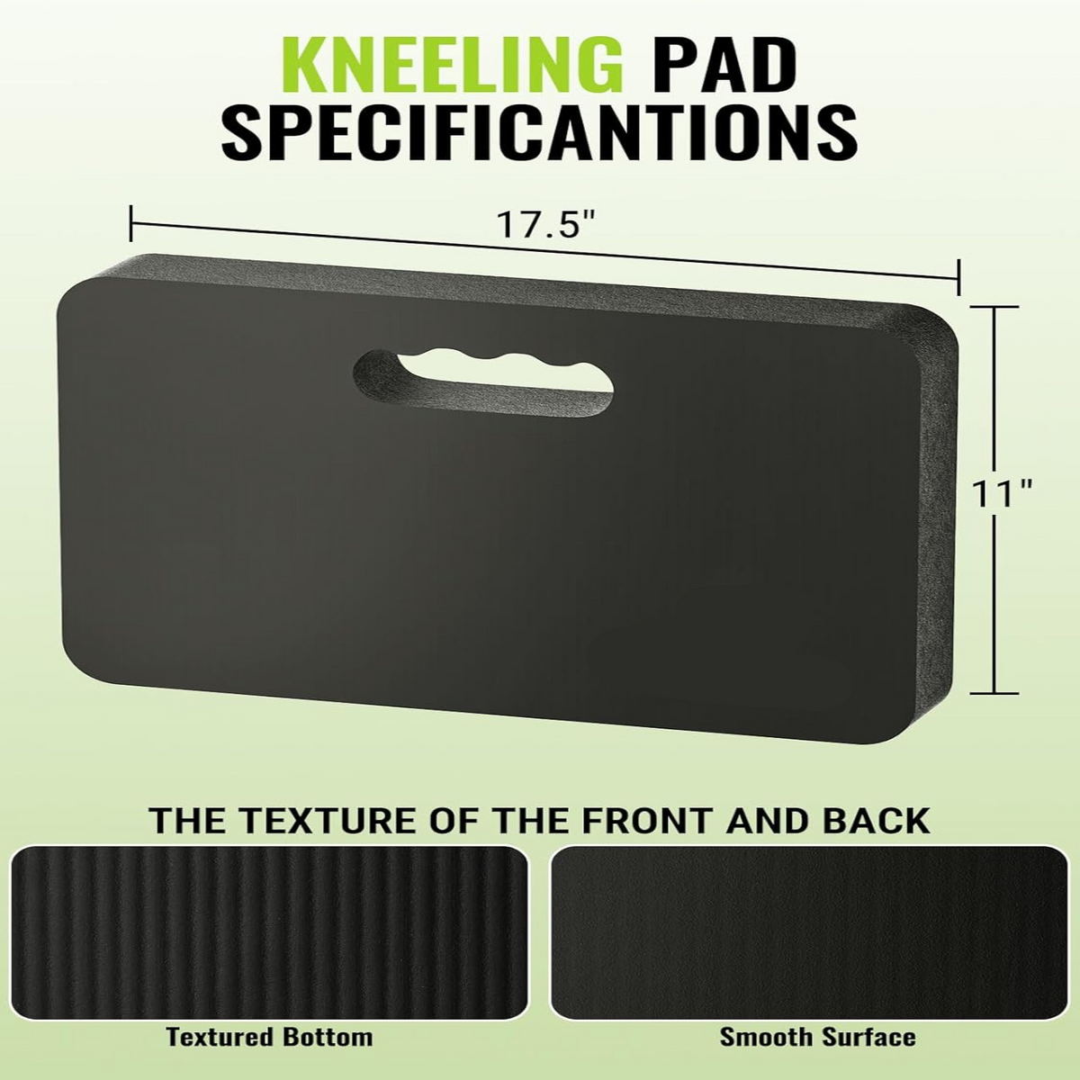 Extra Thick Foam Knee Pads with Adjustable Straps and Grip Bottom for Gardening