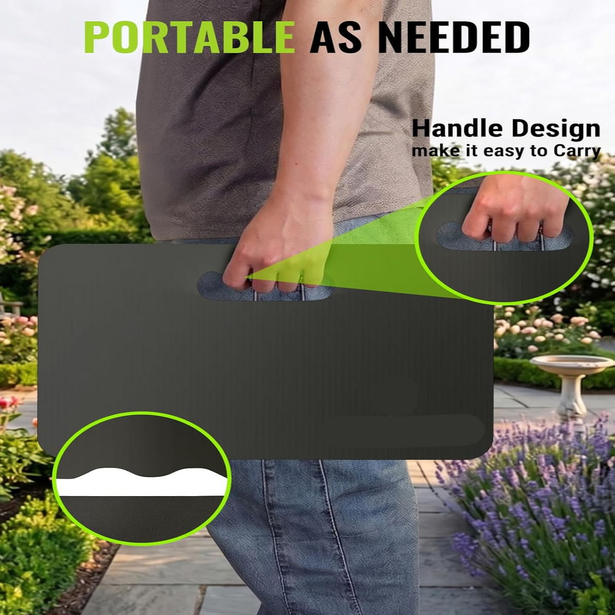 Extra Thick Foam Knee Pads with Adjustable Straps and Grip Bottom for Gardening