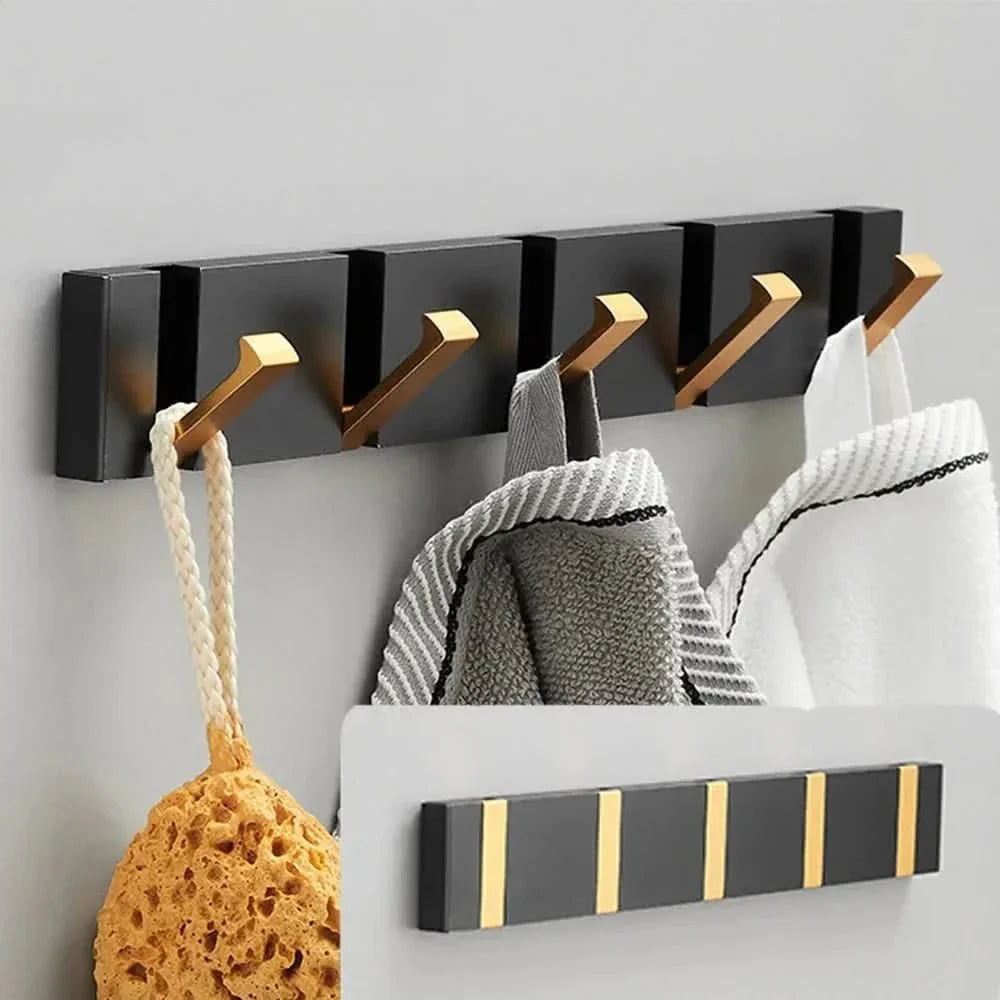 Flip-Up Aluminum Organizer Hanger for Entryway Bedroom Kitchen Closet Multi-Position Retractable Rack Mount System for Garments Linens Acces | Thomler