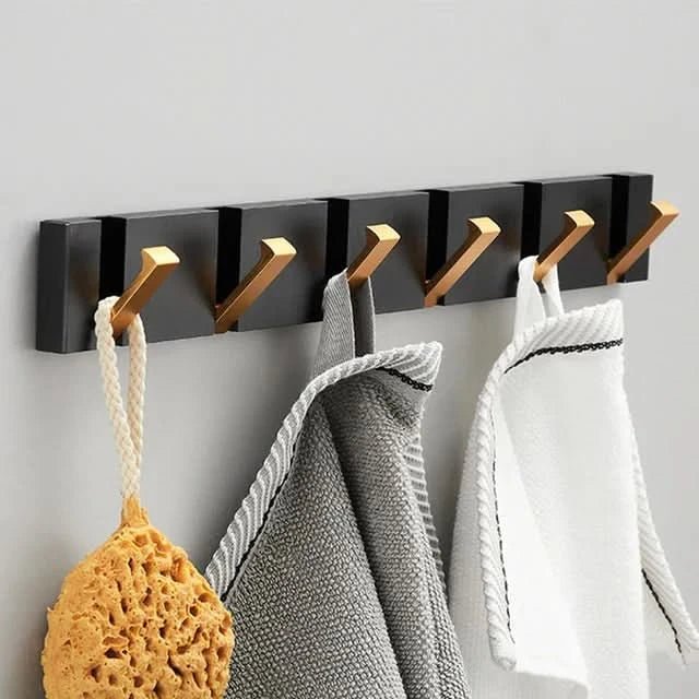 Opklapbare aluminium organizerhanger voor hal, slaapkamer, keuken, kledingkast, uitschuifbaar ophangsysteem met meerdere posities voor kleding, linnengoed, accessoires | Thomler