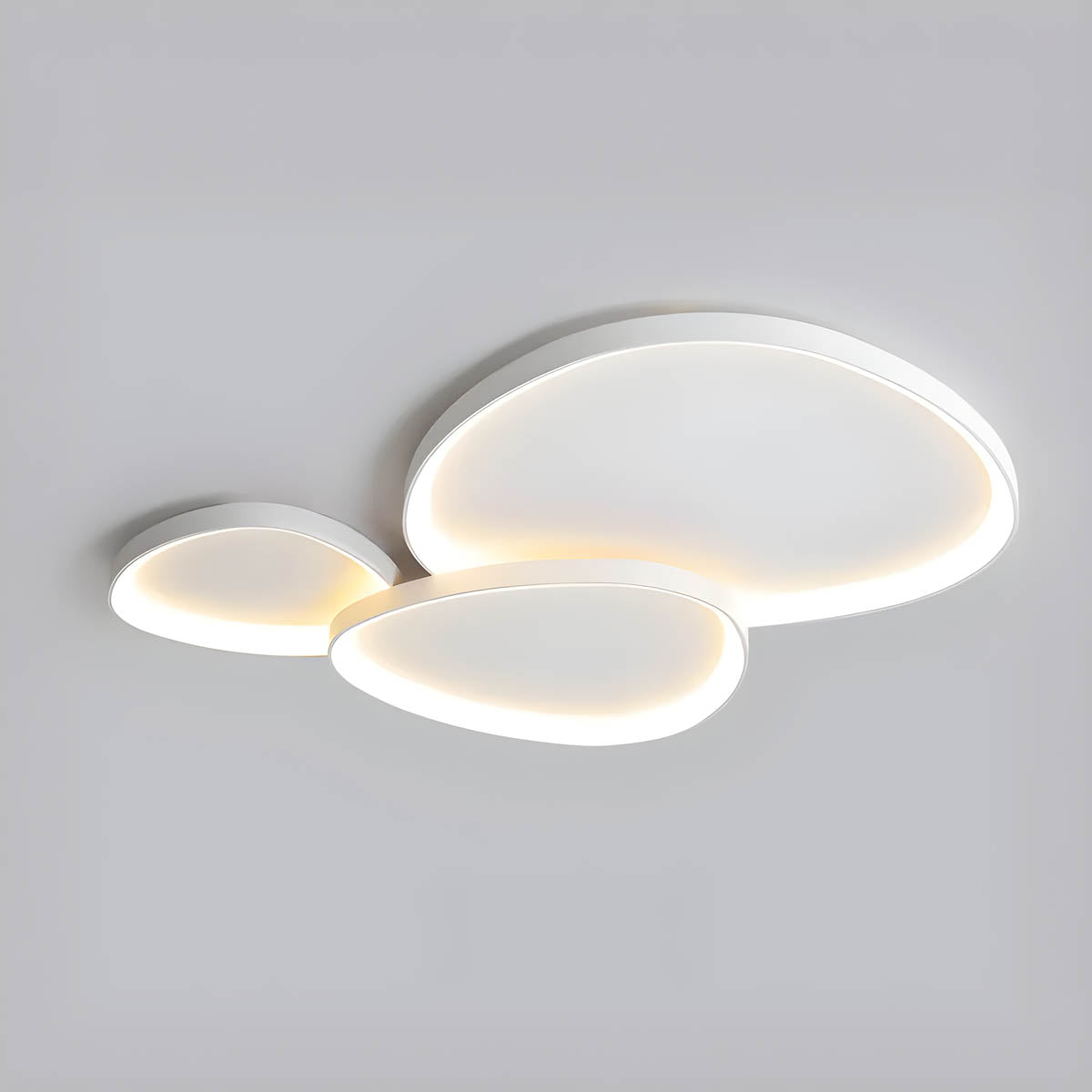 LED Flush Mount Light Fixture 35 in Iron Wave Design Dimmable for Bedroom Living Room Dining Hall Black White Modern Semi-Flush Ceiling Ligh | Thomler