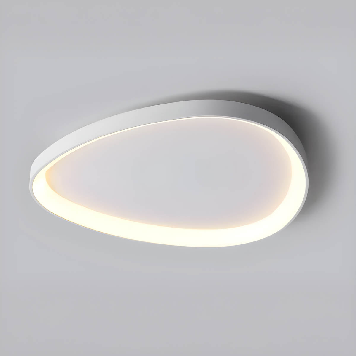 LED Flush Mount Light Fixture 35 in Iron Wave Design Dimmable for Bedroom Living Room Dining Hall Black White Modern Semi-Flush Ceiling Ligh | Thomler