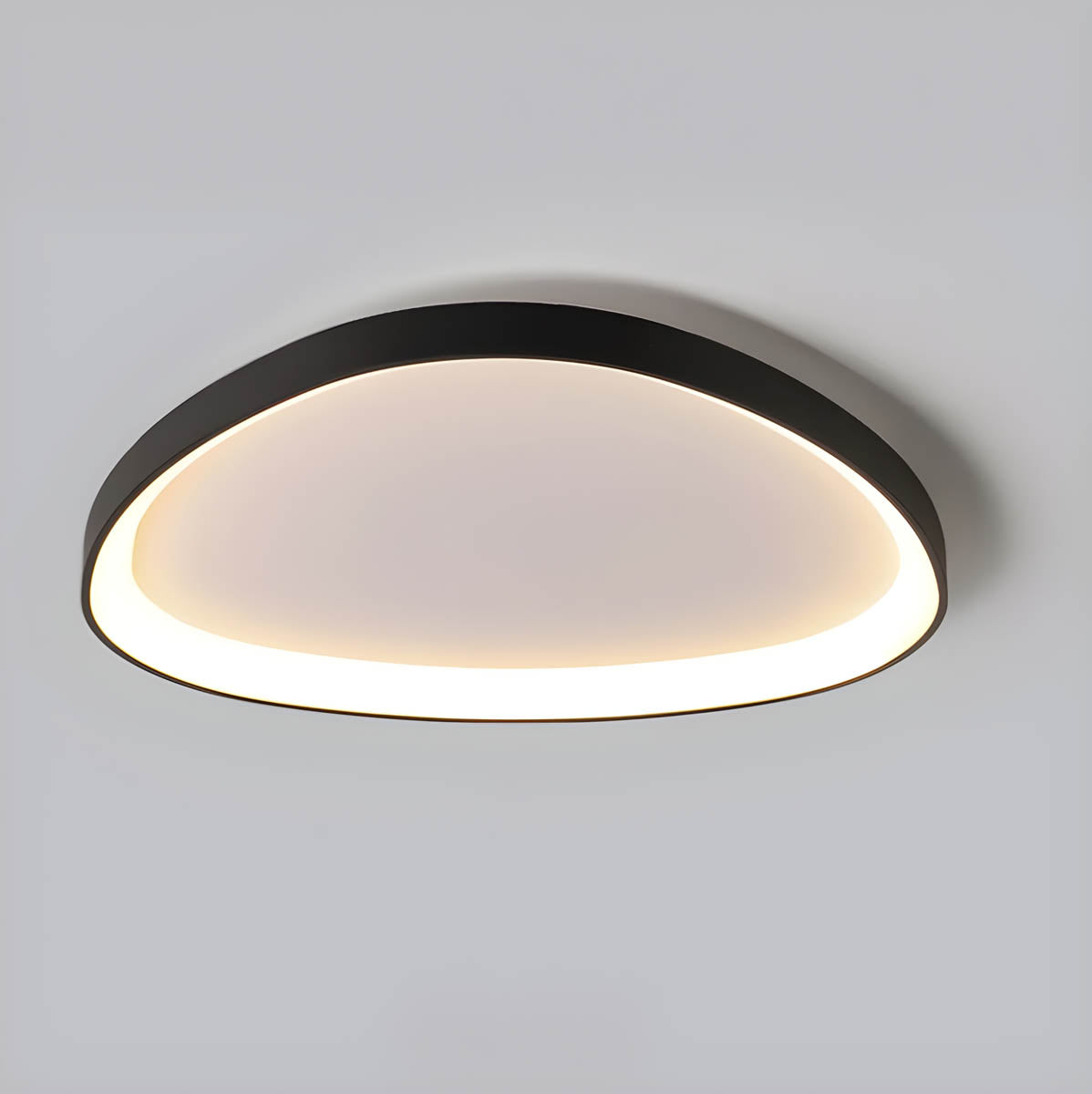 LED Flush Mount Light Fixture 35 in Iron Wave Design Dimmable for Bedroom Living Room Dining Hall Black White Modern Semi-Flush Ceiling Ligh | Thomler