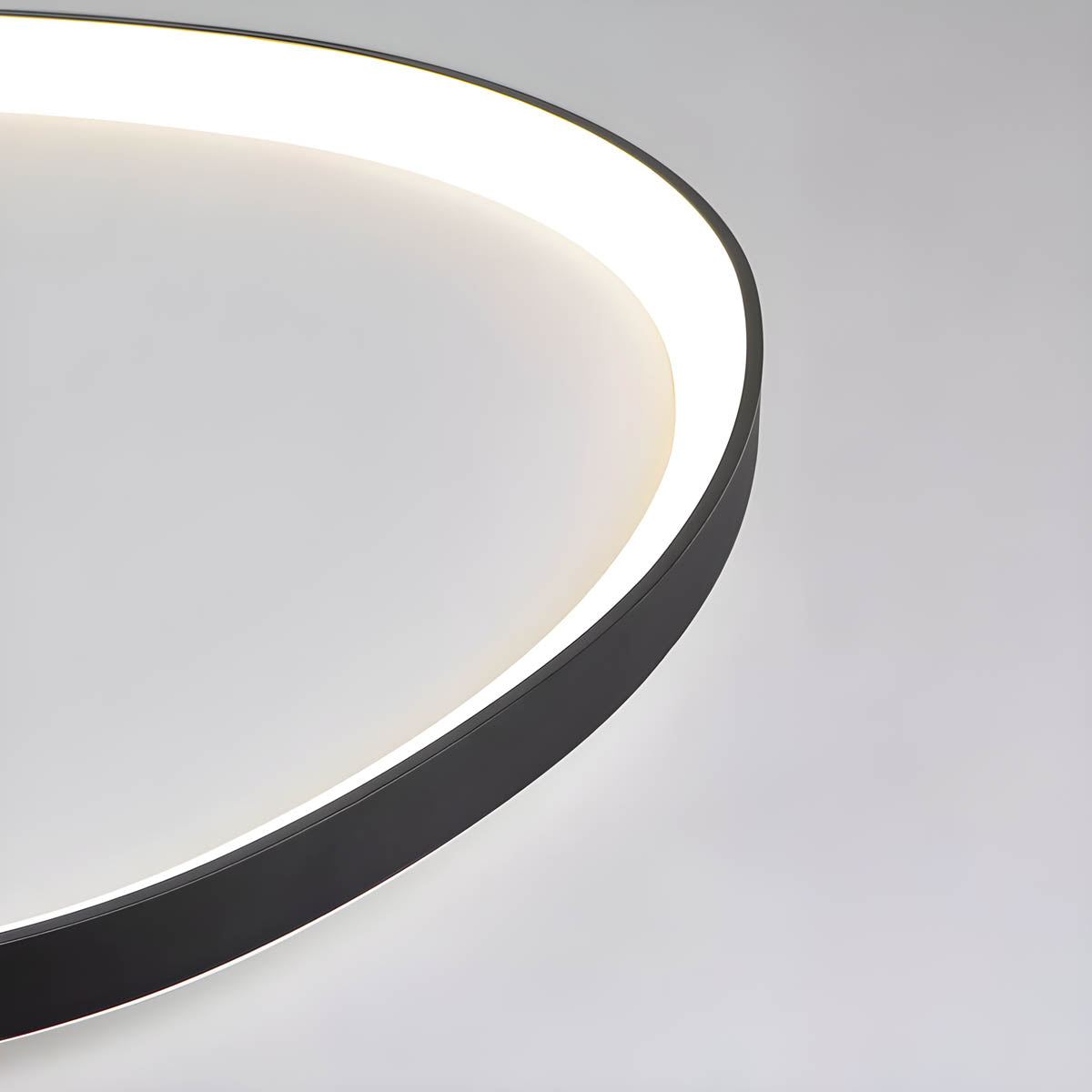 LED Flush Mount Light Fixture 35 in Iron Wave Design Dimmable for Bedroom Living Room Dining Hall Black White Modern Semi-Flush Ceiling Ligh | Thomler
