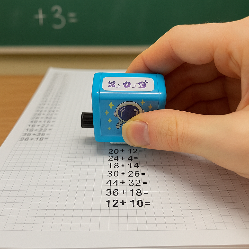 Handzame rekenstempelroller voor huiswerk en leerdoeleinden op de basisschool | Thomler