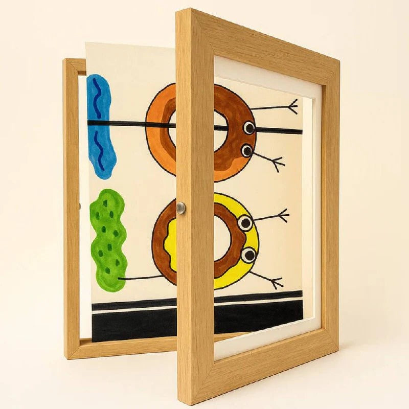 Magnetisch A4-displayframe met opslag voor 150 vellen en handbediende sluiting