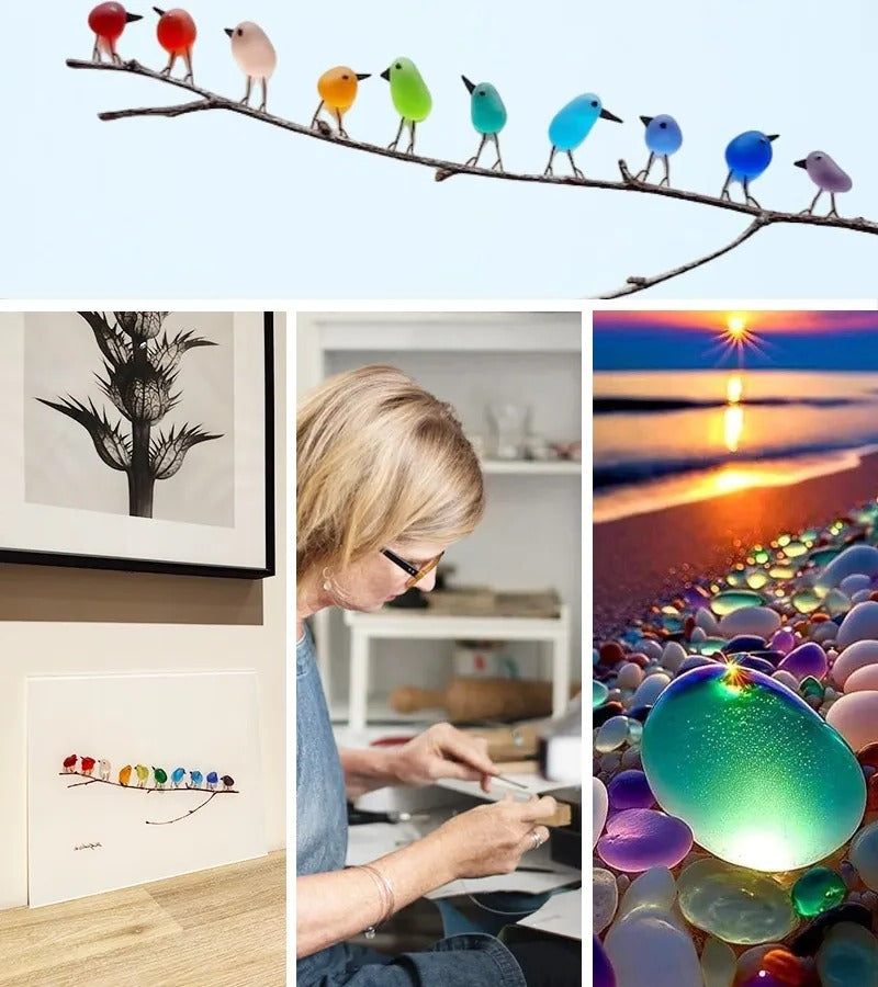 Sea Glass Birds Decor Coastal Love Notes