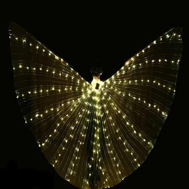 Schmetterlingsflügel mit mehrfarbigen LED-Rändern und verstellbarem Tragesystem, 60–90 cm Flügelspannweite