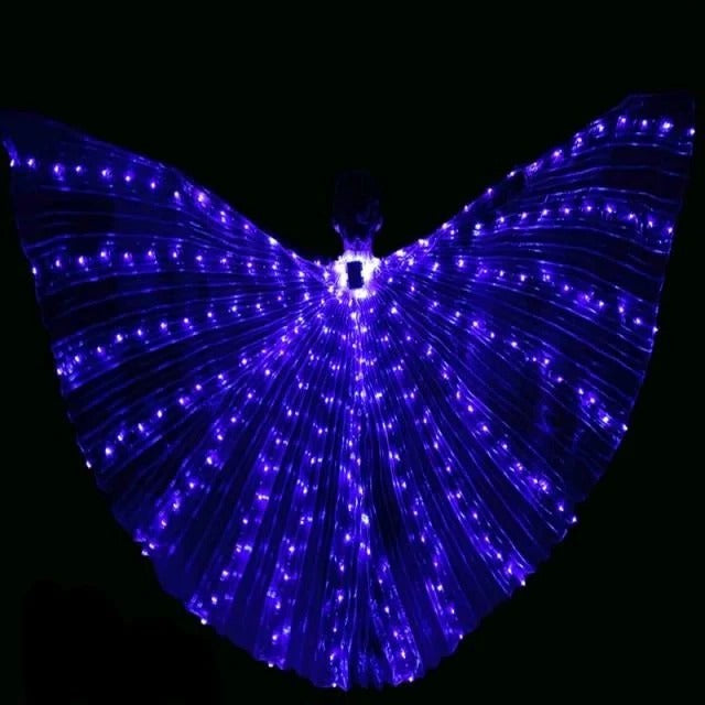 Schmetterlingsflügel mit mehrfarbigen LED-Rändern und verstellbarem Tragesystem, 60–90 cm Flügelspannweite