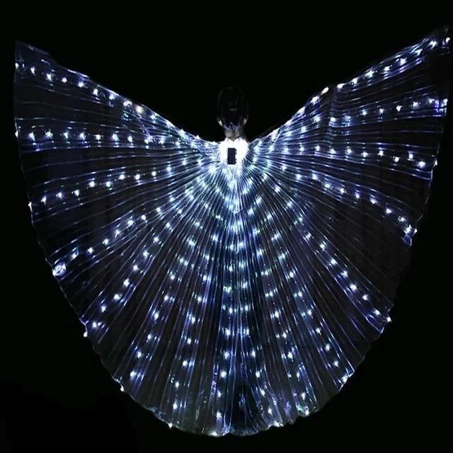 Schmetterlingsflügel mit mehrfarbigen LED-Rändern und verstellbarem Tragesystem, 60–90 cm Flügelspannweite