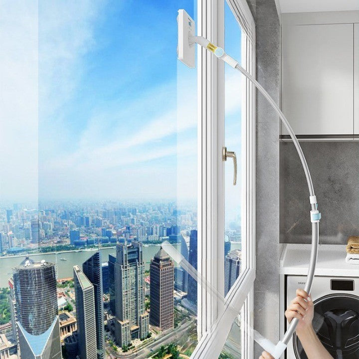 Telescopische glazenwasser voor hoge ramen en dakramen – Uitschuifbare steel zonder ladder met microvezelkop voor een streeploze glans op deuren, | Thomler