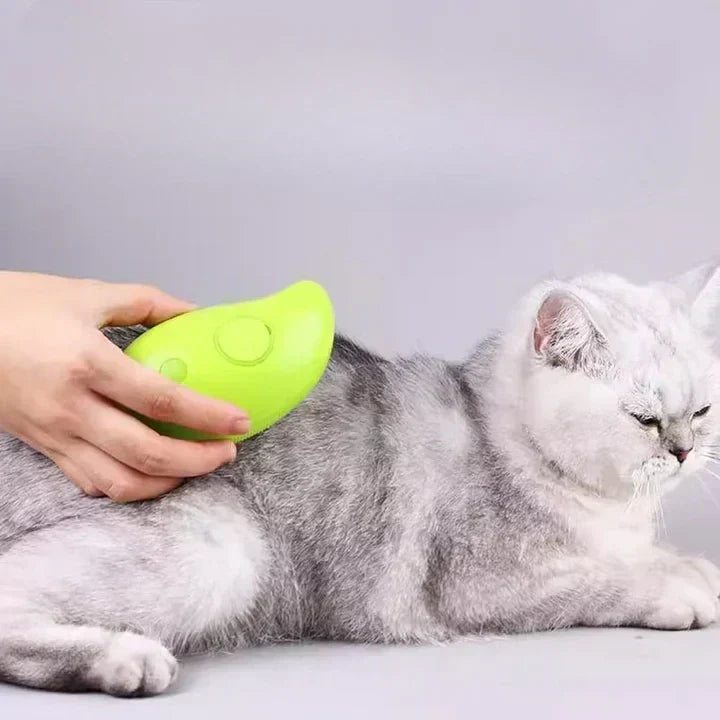 Rechargeable Vapor Grooming Brush for Dogs & Cats with Massage Bristles - Cordless USB Pet Comb Reduces Shedding & Static for Long Haired