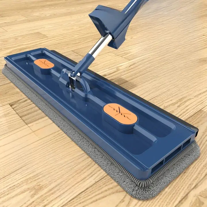 Rotierender Flachmopp mit freihändigem Auswringsystem für Hartholz-, Fliesen- und Laminatböden | Dreieckiger Eckenreiniger | Mikrofaser-Bodenreinigung