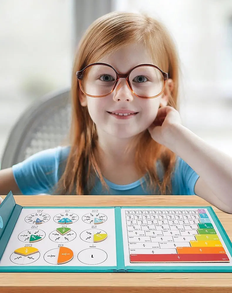Interactief leerbord voor breuken met magnetische onderdelen voor rekenoefeningen door kinderen, thuisonderwijs en leermiddel in de klas | Thomler