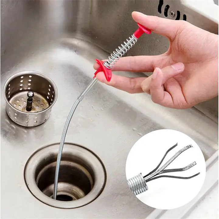 Abflussreiniger-Spirale für Küchenspüle, Wanne und Dusche zur Entfernung von Haarverstopfungen, Rohrreinigungswerkzeug