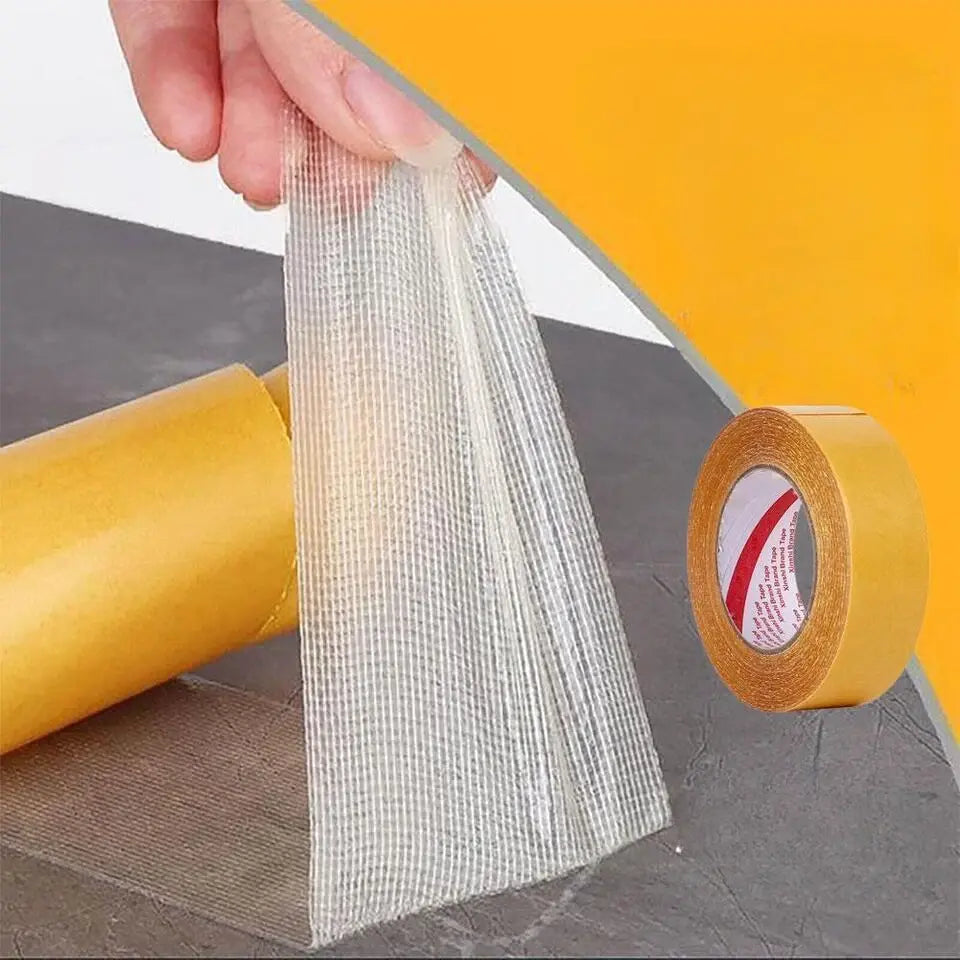 Industriële montagetape voor muren, vloeren en stoffen, set van 2 rollen, boren overbodig, posterhanger, tapijtgripper, reparatietape voor textiel, hechtmiddel voor meerdere ondergronden | Thomler