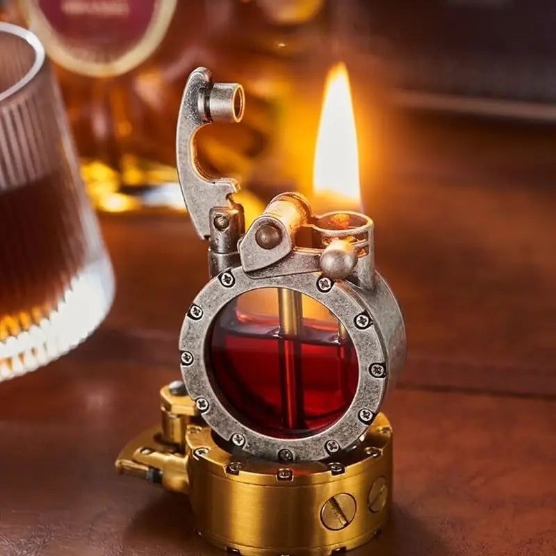 Navulbare trench-aansteker van zinklegering, klassiek winddicht ontwerp, goud-zilveren metalen brandstofontsteker, verzamelobject in vintage-stijl